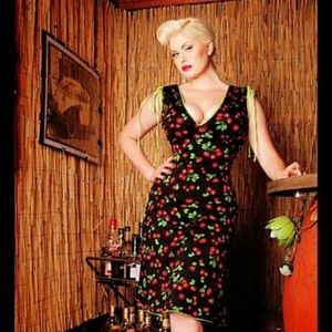 Pinup Girl Clothing A-Line Cherry Dress 🍒